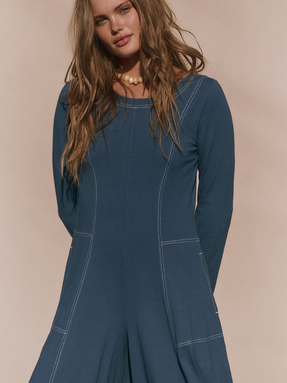 Free People  Long-sleeve Blue Jumpsuit Size S - Picture 3 of 4